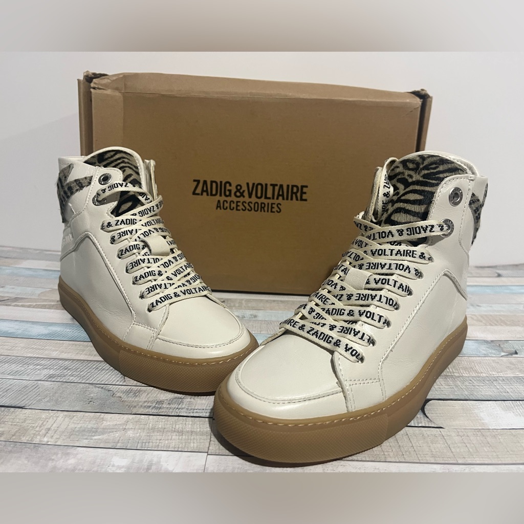New Zadig & Voltaire High Flash Zebra Print Sneakers